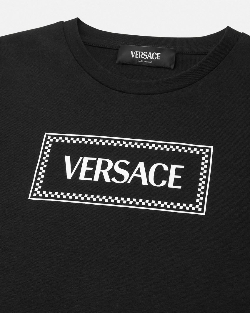 Versace 90s Vintage Logo Kids T-Shirt Black 4