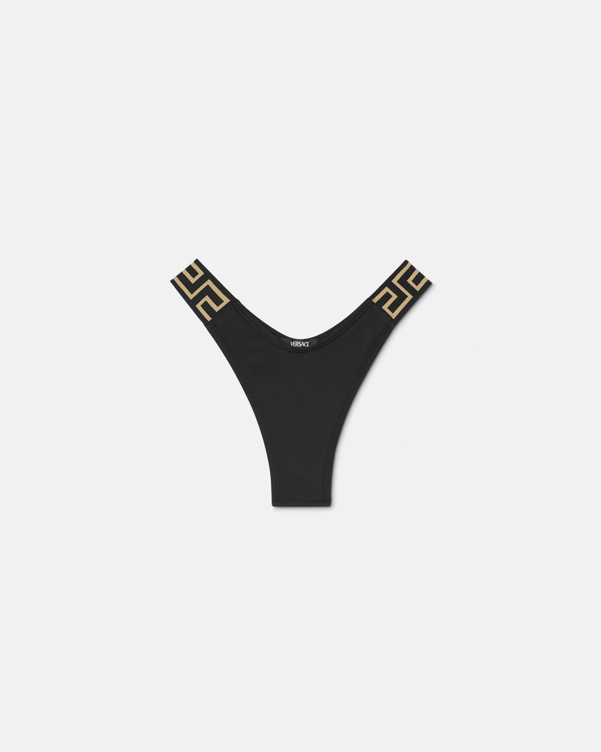 Versace Greca Border Bikini Bottoms Black 1