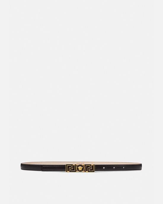 Versace Greca Goddess Leather Belt 1,5 cm Black+Gold 1