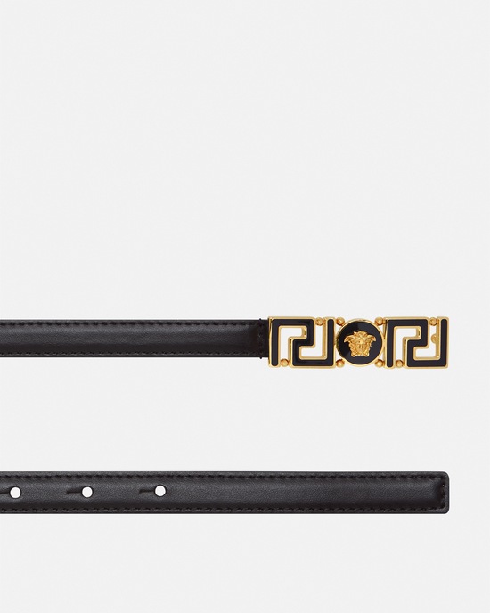 Versace Greca Goddess Leather Belt 1,5 cm Black+Gold 2