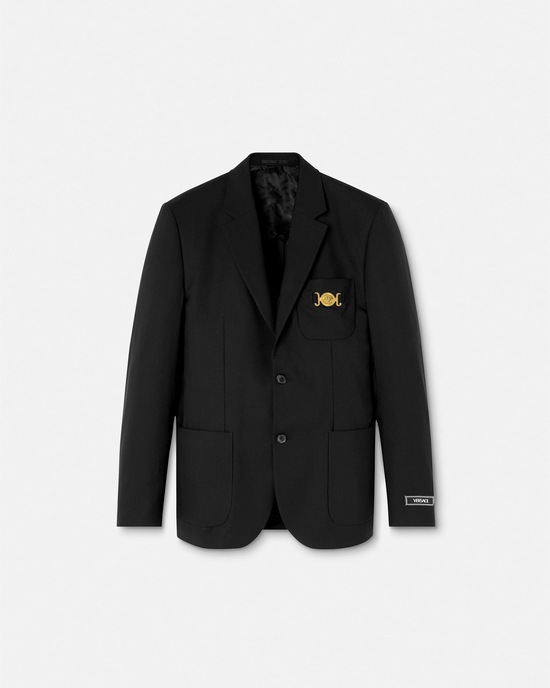 Versace Medusa Biggie Single-Breasted Blazer Black 1