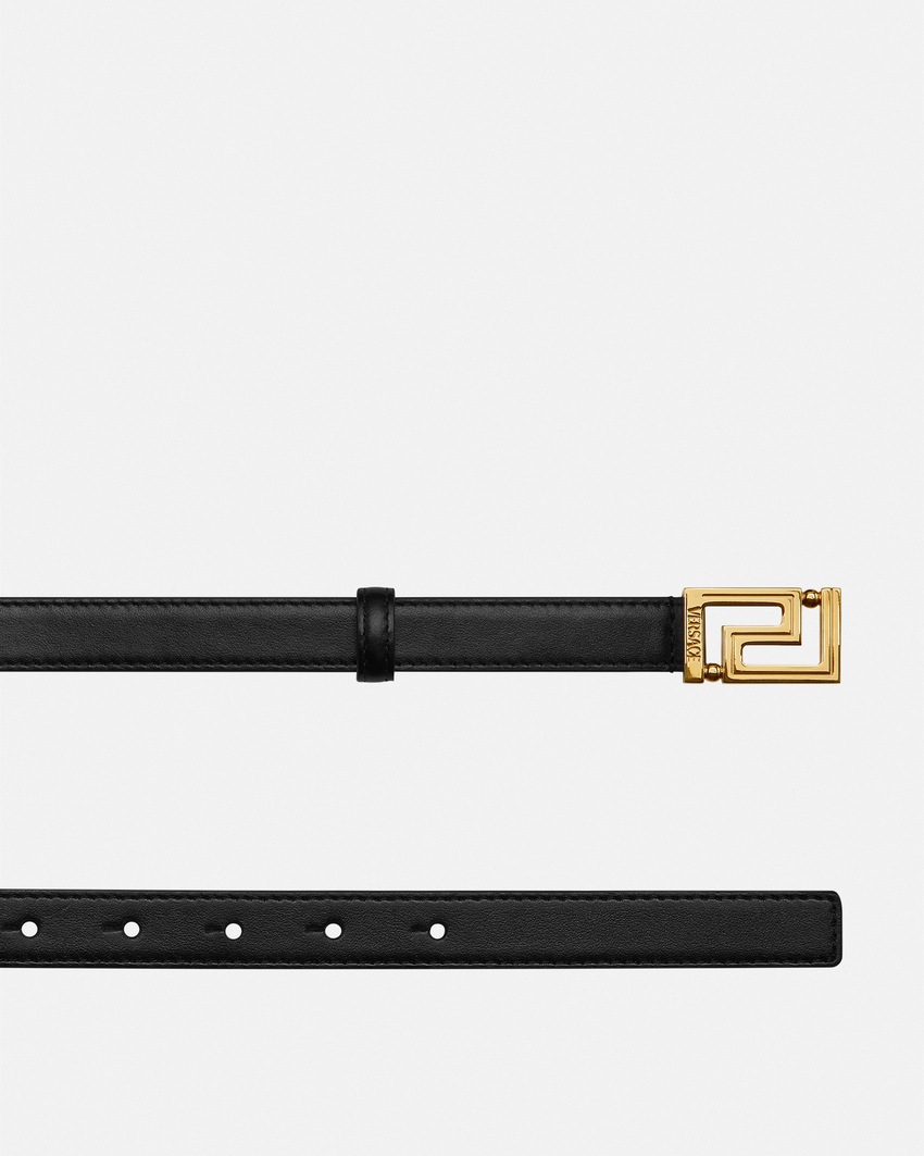 Versace Greca Goddess Leather Belt 2 cm Black+Gold 2