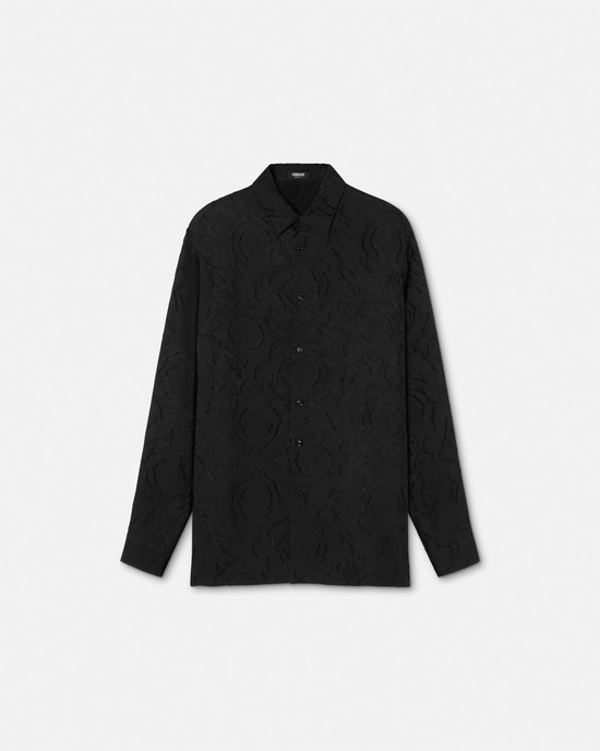Versace Barocco Devor&eacute; Shirt Black 1