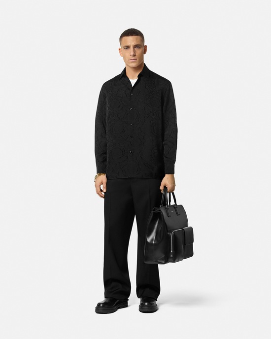 Versace Barocco Devor&eacute; Shirt Black 2