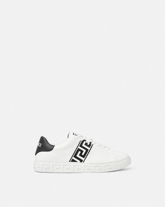 Versace Embroidered Greca Sneakers Black+White 1