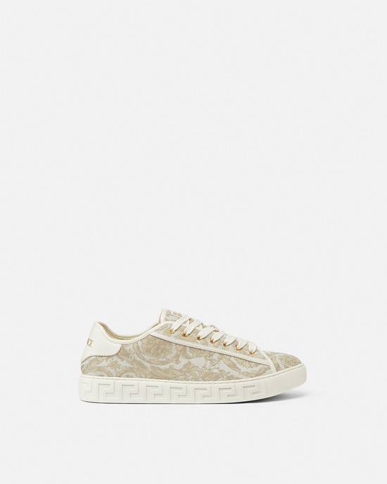 Versace Barocco Greca Sneakers Beige+Print 1