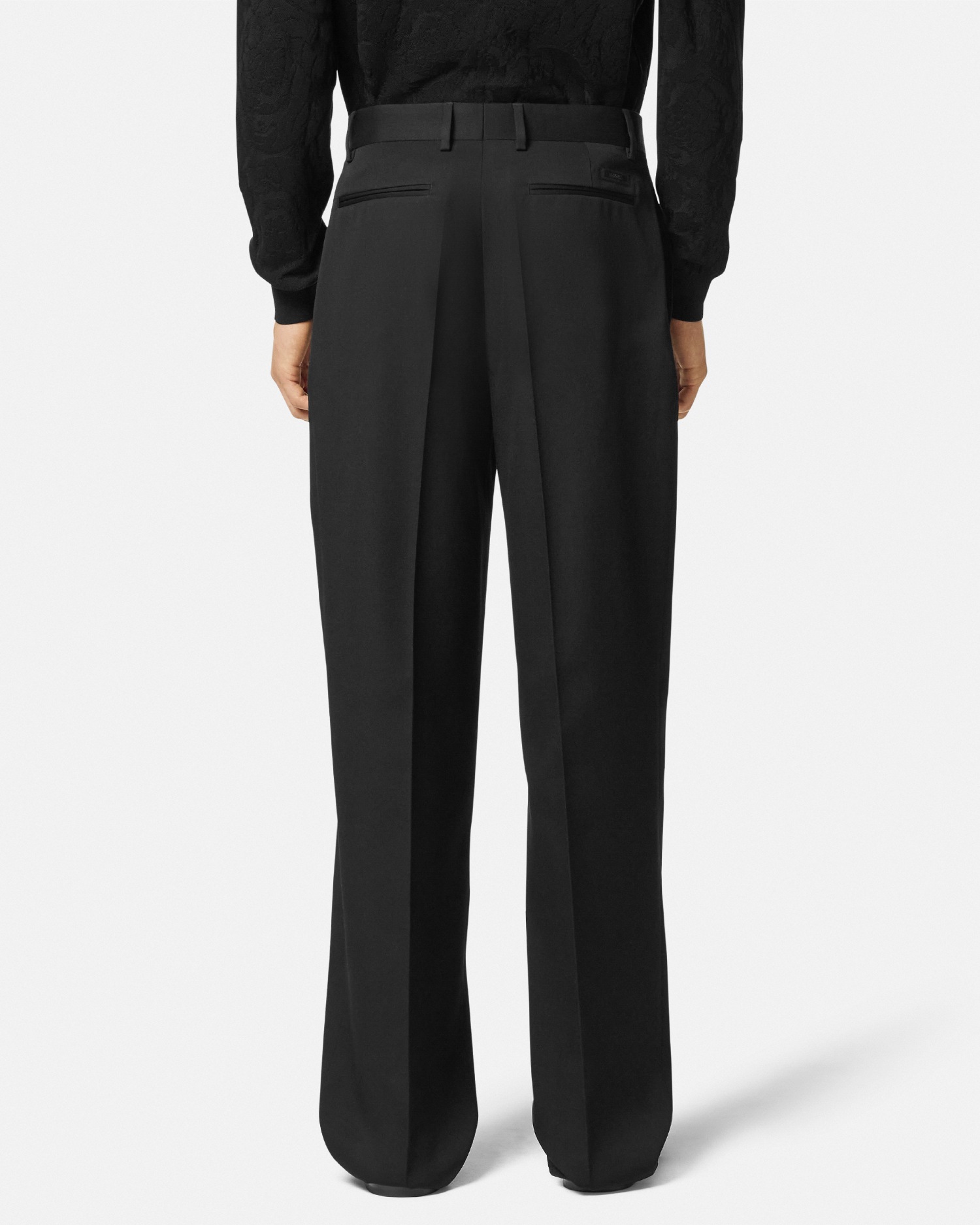 Versace Wool Twill Formal Pants Black 5