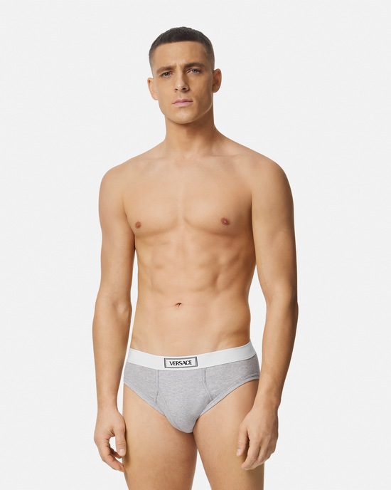 Versace 90s Vintage Logo Briefs Gray 2