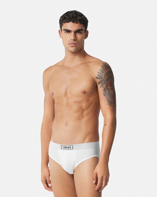 Versace 90s Vintage Logo Briefs White 2