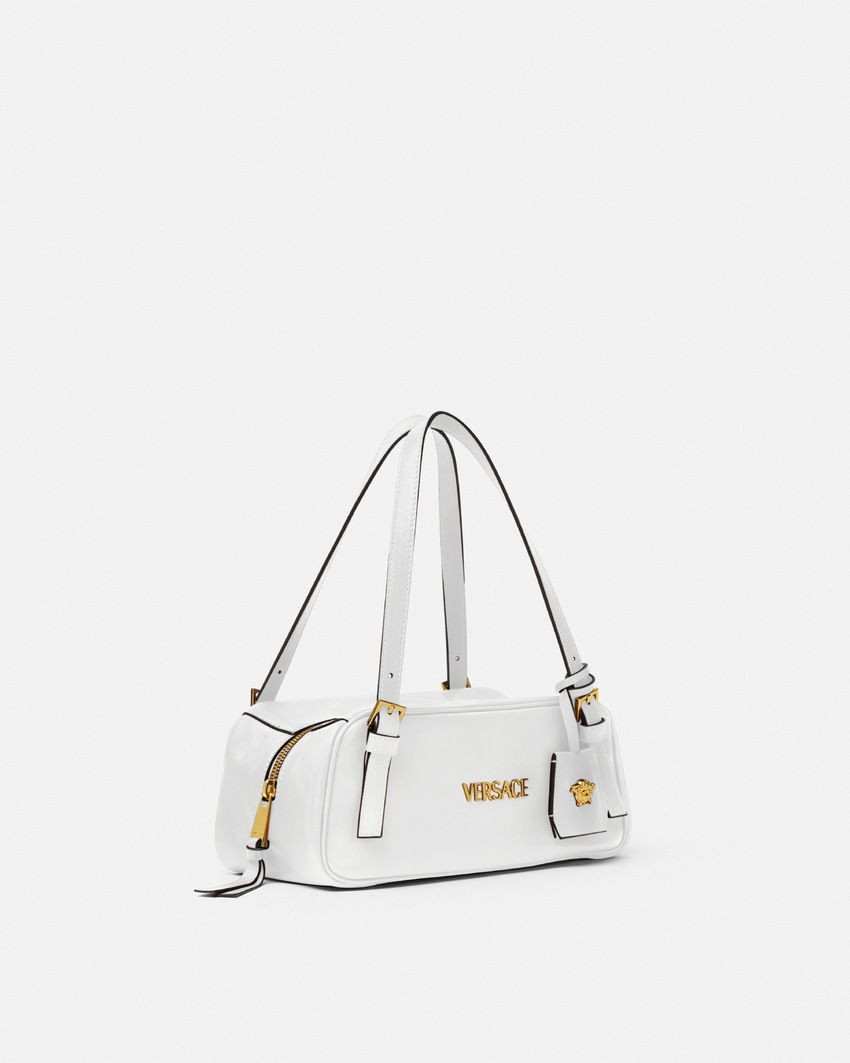 Versace Tag Nappa Bowling Bag White 2