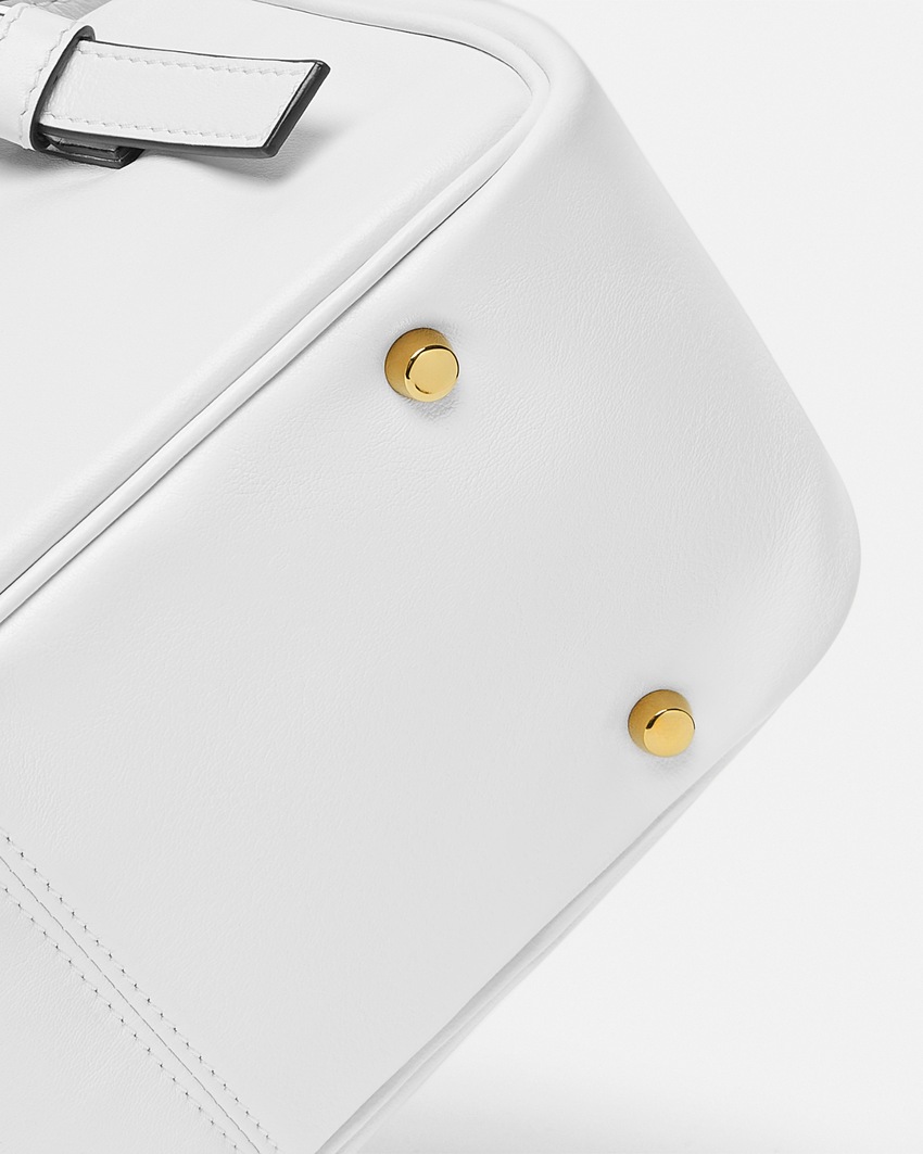 Versace Tag Nappa Bowling Bag White 6