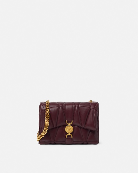 Kleio Quilted Shoulder Bag Burgundy 1