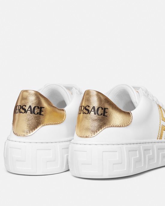 Versace Embroidered Greca Kids Sneakers White+Print 2