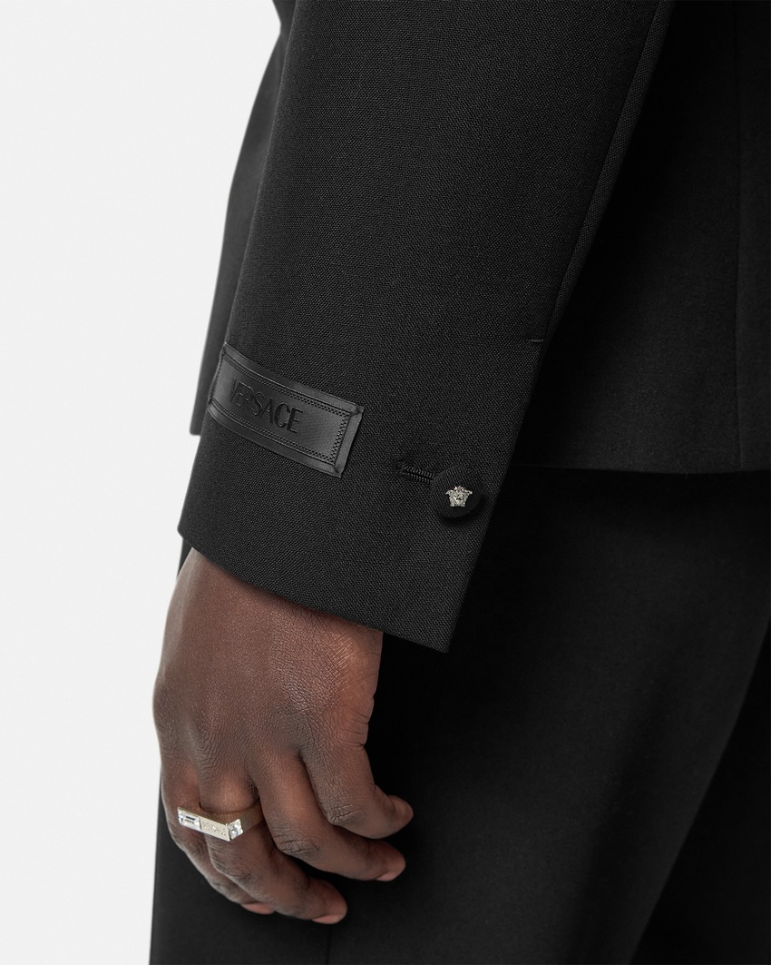 Mohair-Blend Double-Breasted Blazer Black 3
