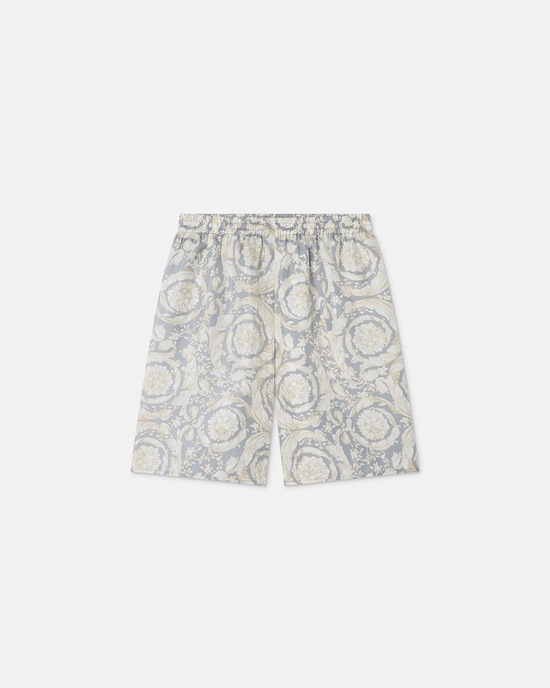 Barocco Kids Silk Bermuda Shorts Gray 1