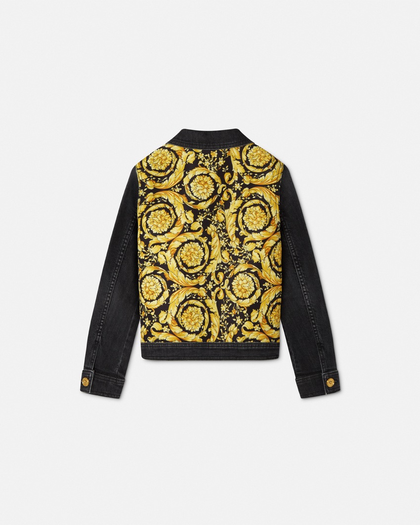 Barocco Kids Denim Jacket Black+Print 3