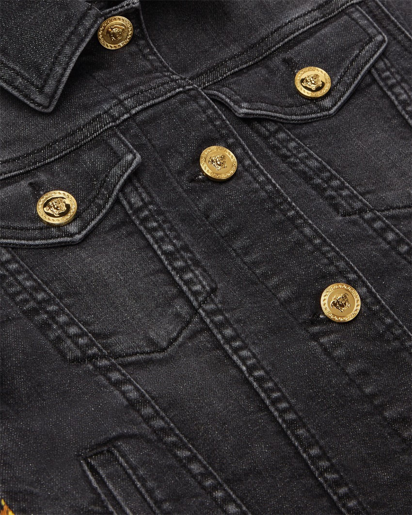Barocco Kids Denim Jacket Black+Print 4