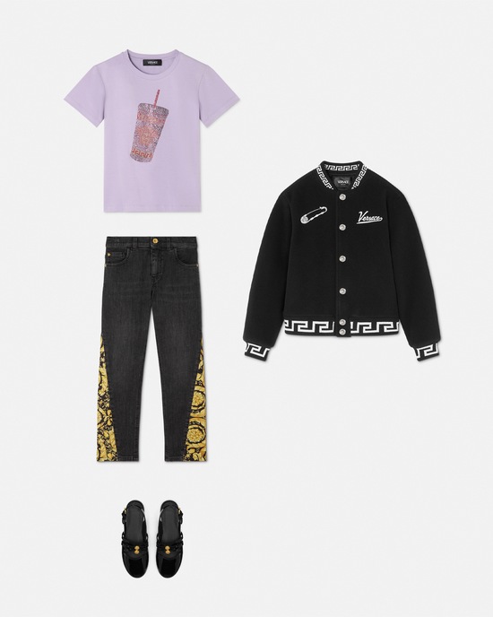 Barocco Kids Jeans Black+Print 2