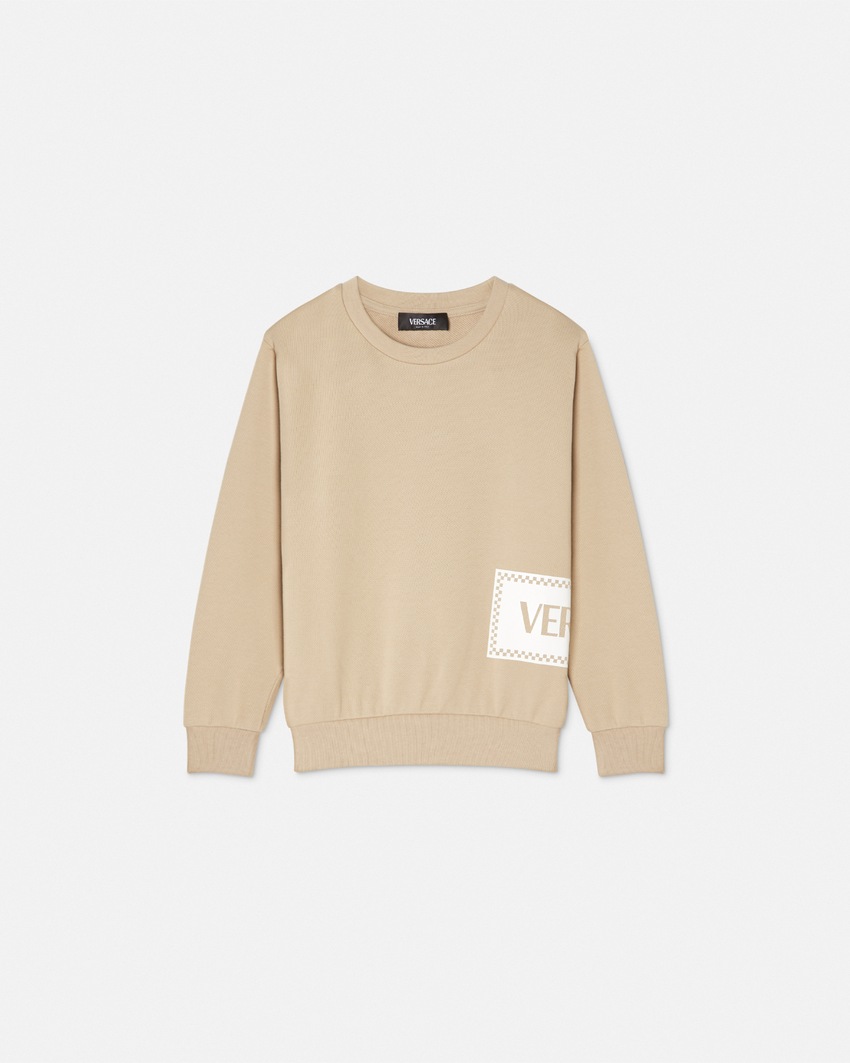 90s Vintage Logo Kids Sweatshirt Beige 1