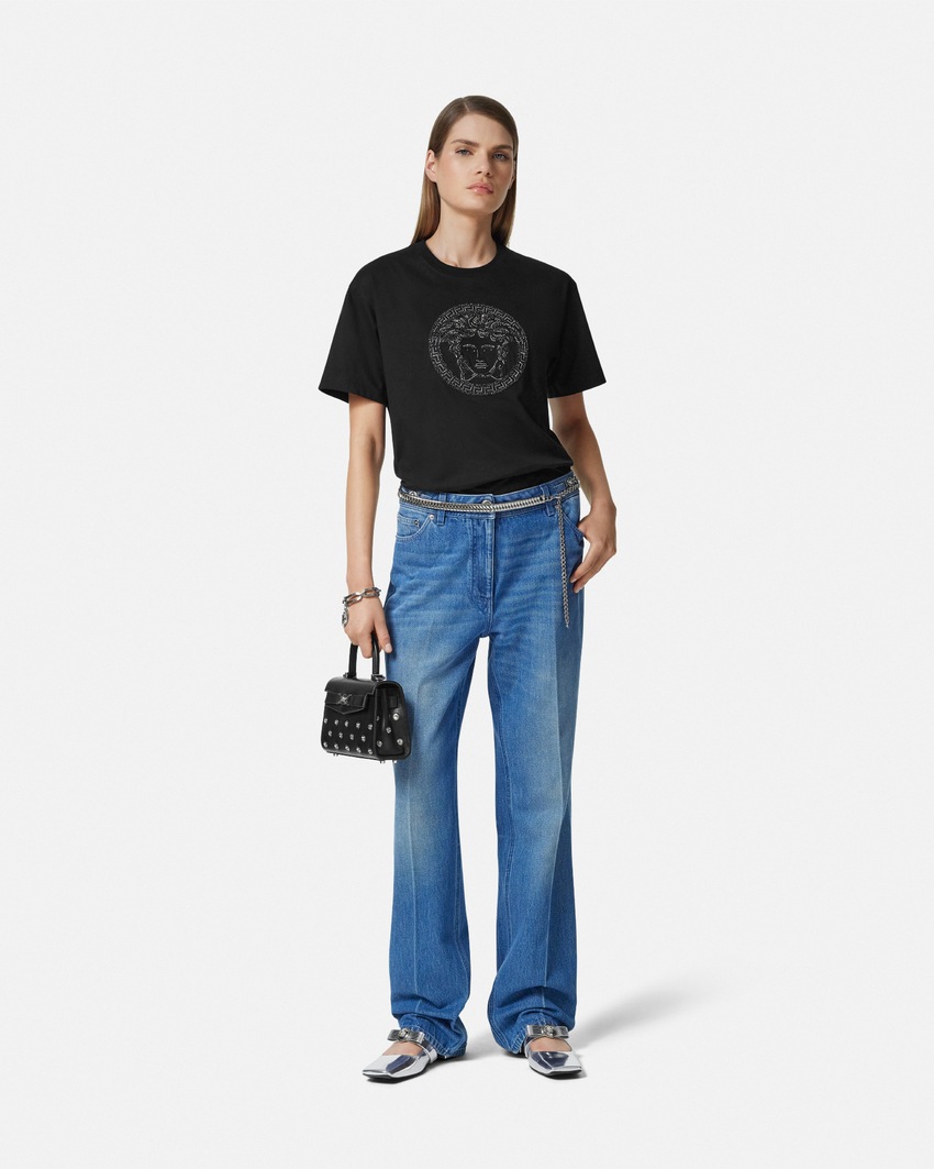 Embellished Medusa T-Shirt Black 2