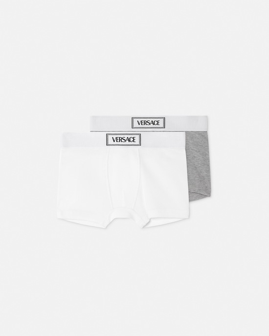 90s Vintage Logo Kids Trunks 2-Pack White+Silver 1