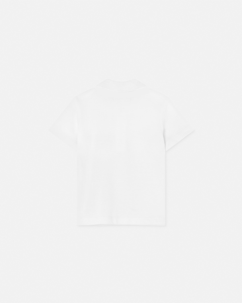Short-Sleeved Kids Polo Shirt White+Print 3