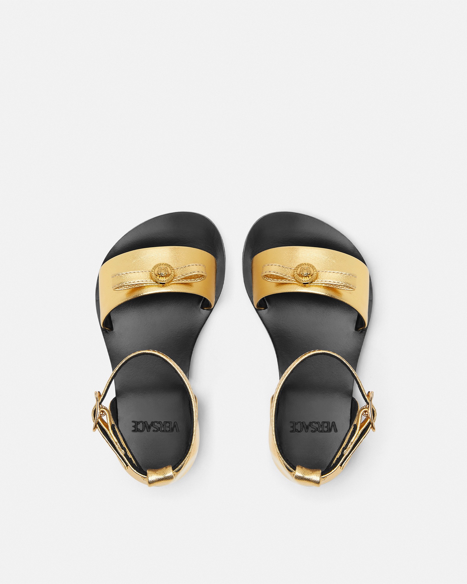 Gianni Ribbon Metallic Kids Sandals Gold 3