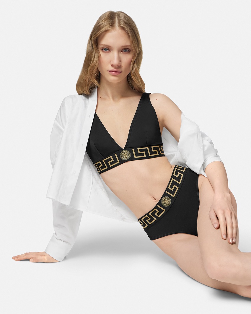 Versace Greca Border Bikini Bottoms Black 2