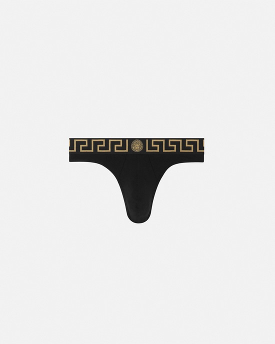 Versace Greca Border Thong Black 1