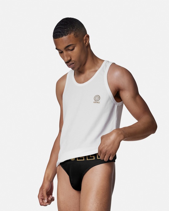 Versace Greca Border Thong Black 2