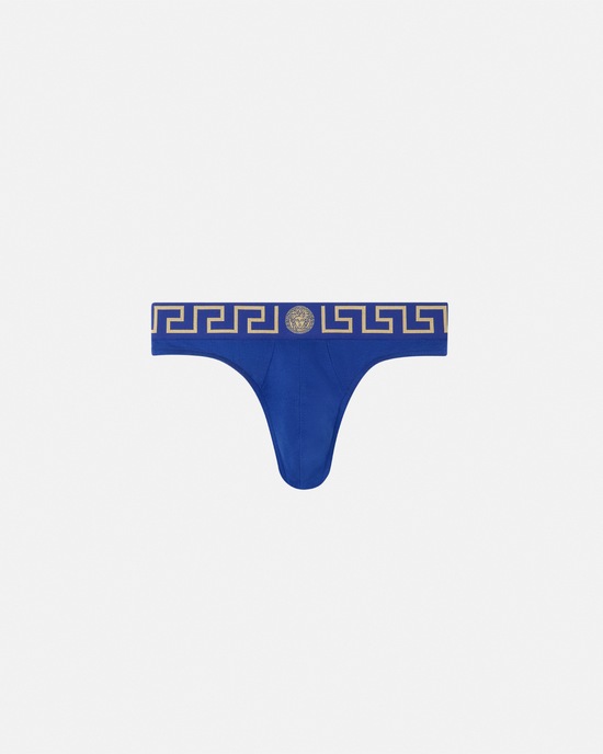 Versace Greca Border Thong Blue 1