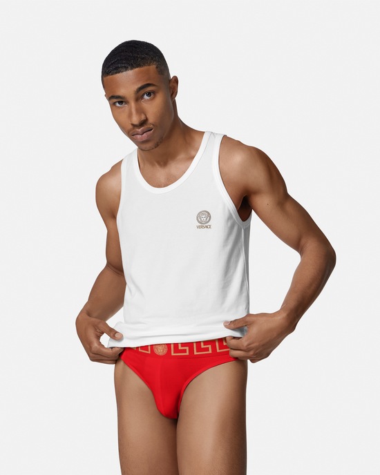 Versace Greca Border Thong Red 2