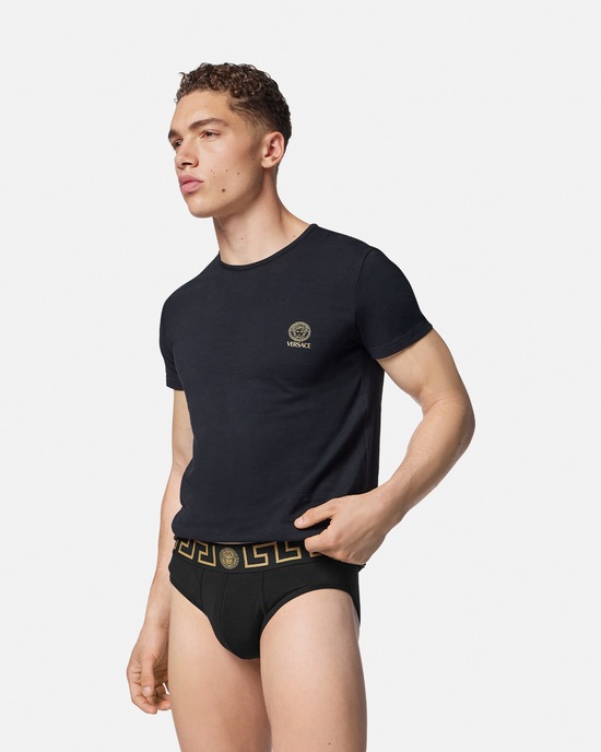Versace Greca Border Briefs Black 2