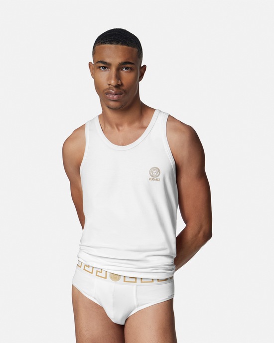 Versace Greca Border Briefs White 2