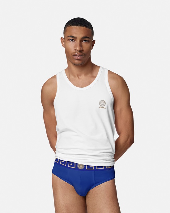 Versace Greca Border Briefs Blue 2