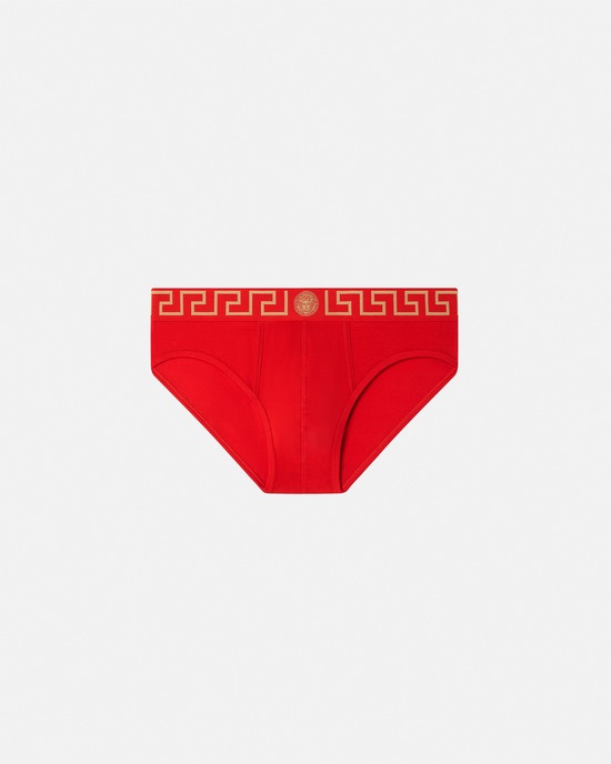 Versace Greca Border Briefs Red 1