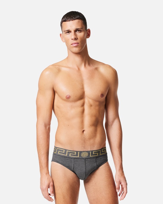 Versace Greca Border Briefs Gray 2