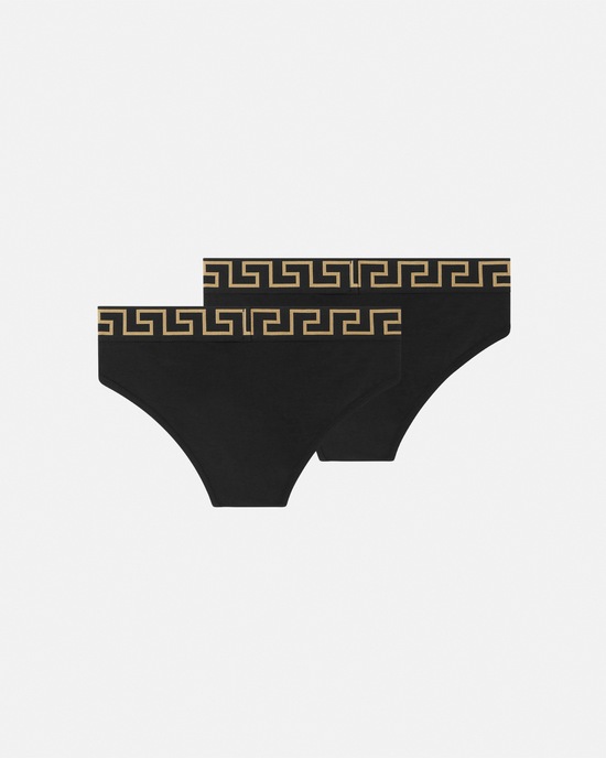 Versace Greca Border Briefs 2-Pack Black 2