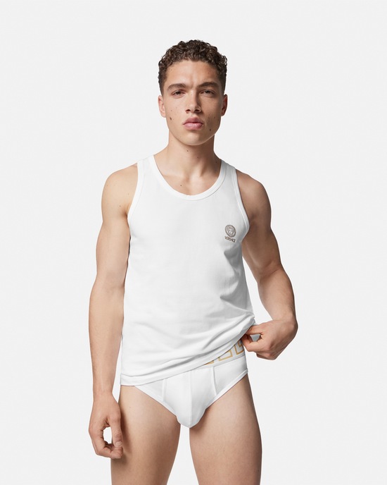 Versace Greca Border Briefs 2-Pack Black+White 2