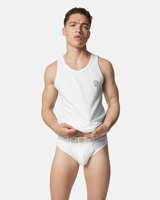 Versace Greca Border Briefs 3-Pack White 2
