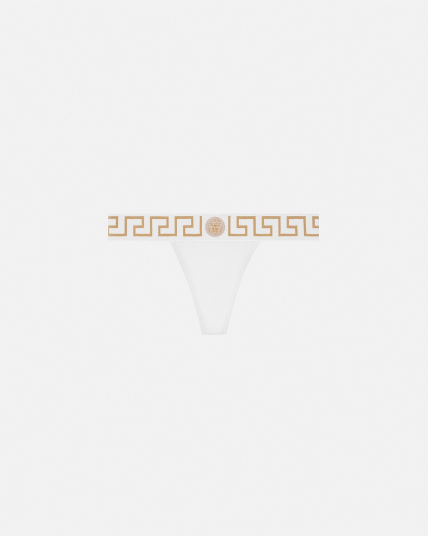 Versace Greca Border Thong White 1
