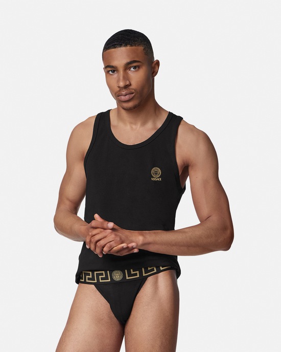 Versace Greca Border Jockstrap Black 2