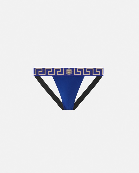 Versace Greca Border Jockstrap Blue 1