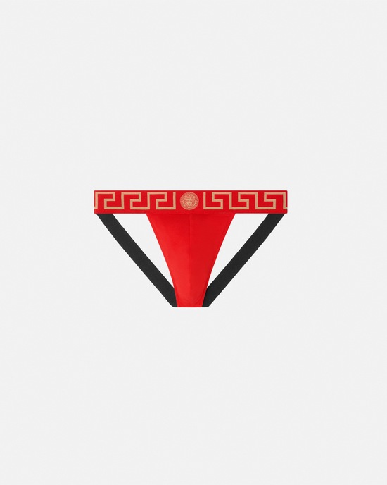 Versace Greca Border Jockstrap Red 1