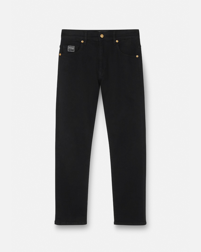 Versace Jeans Couture Logo Embroidered Jeans Black 1