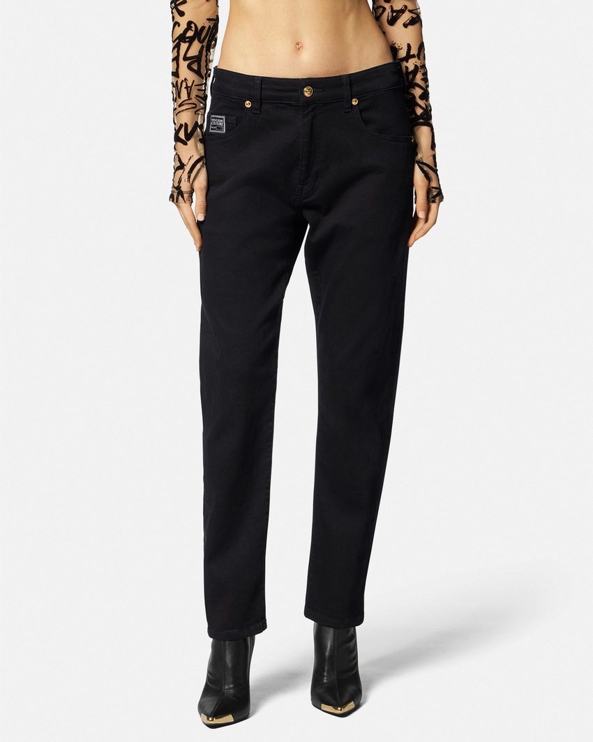 Versace Jeans Couture Logo Embroidered Jeans Black 3