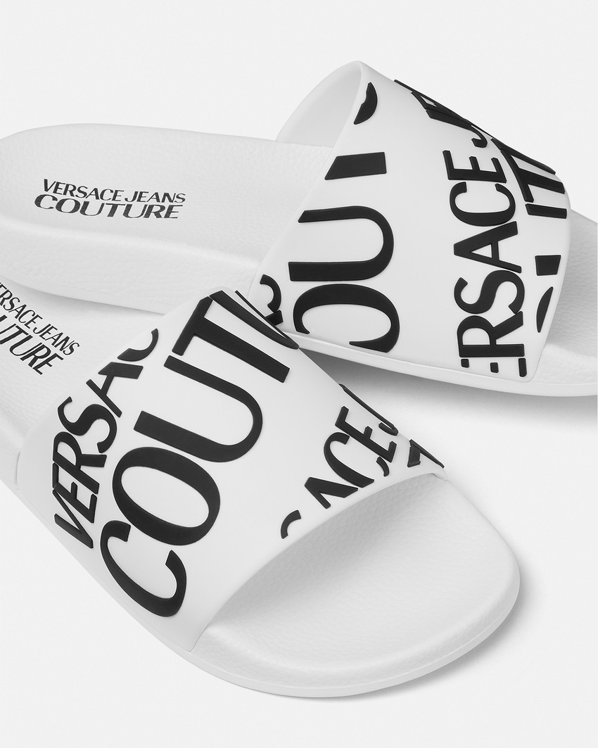 Versace Jeans Couture Shelly Sliders White+Print 2