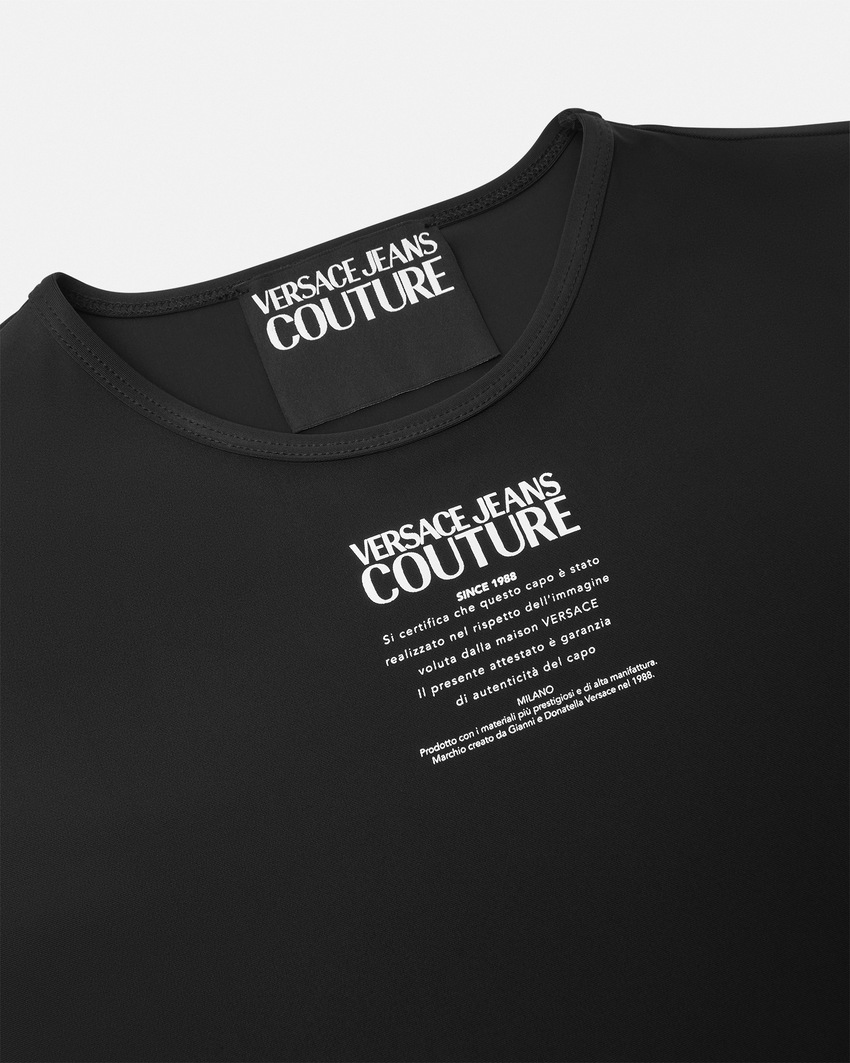 Versace Jeans Couture Warranty Logo Crop T-Shirt Black+Print 2
