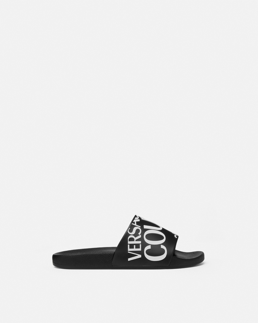 Versace Jeans Couture Logo Slides Black+Print 1