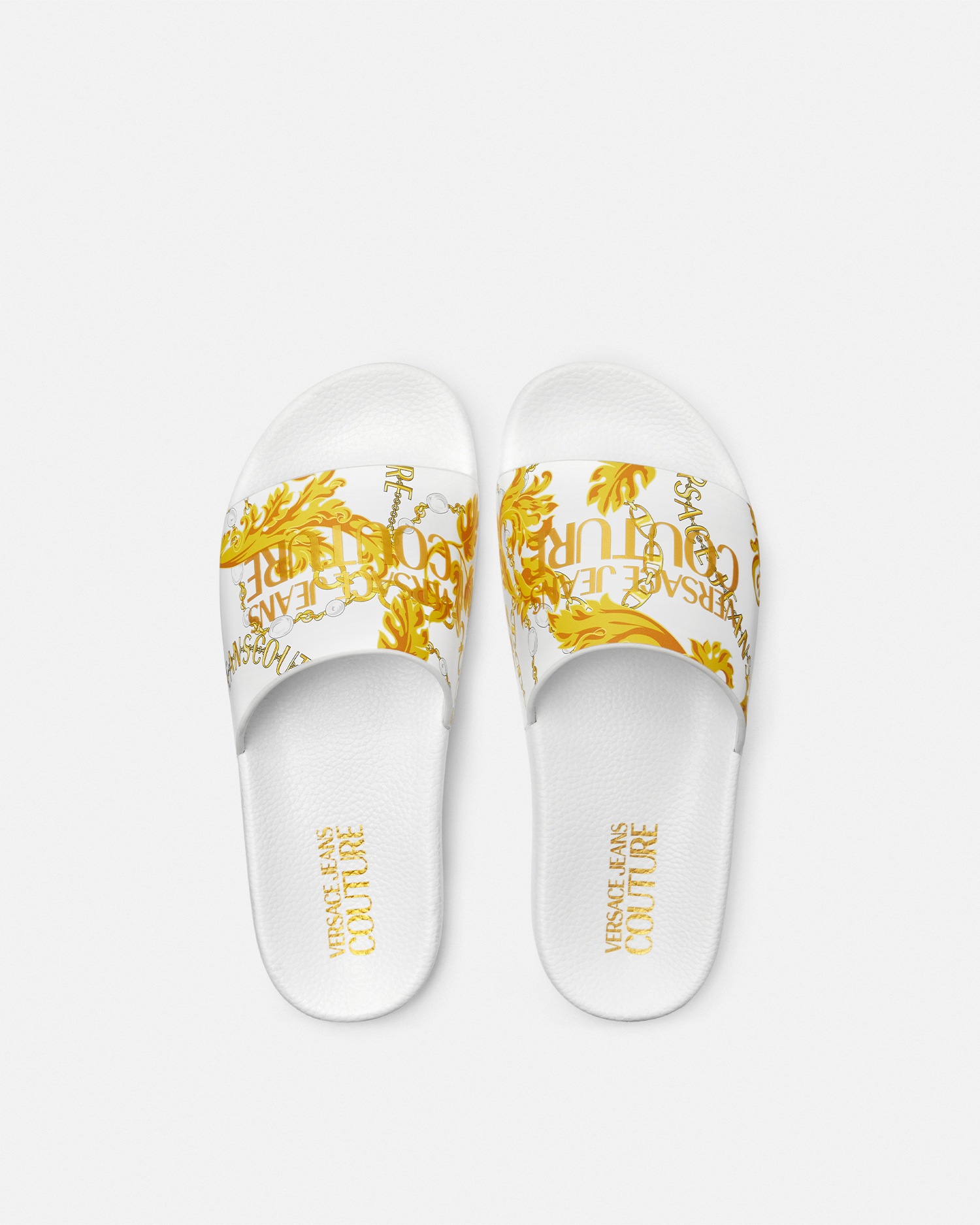 Versace Jeans Couture Shelly Chain Couture Sliders White+Print 3